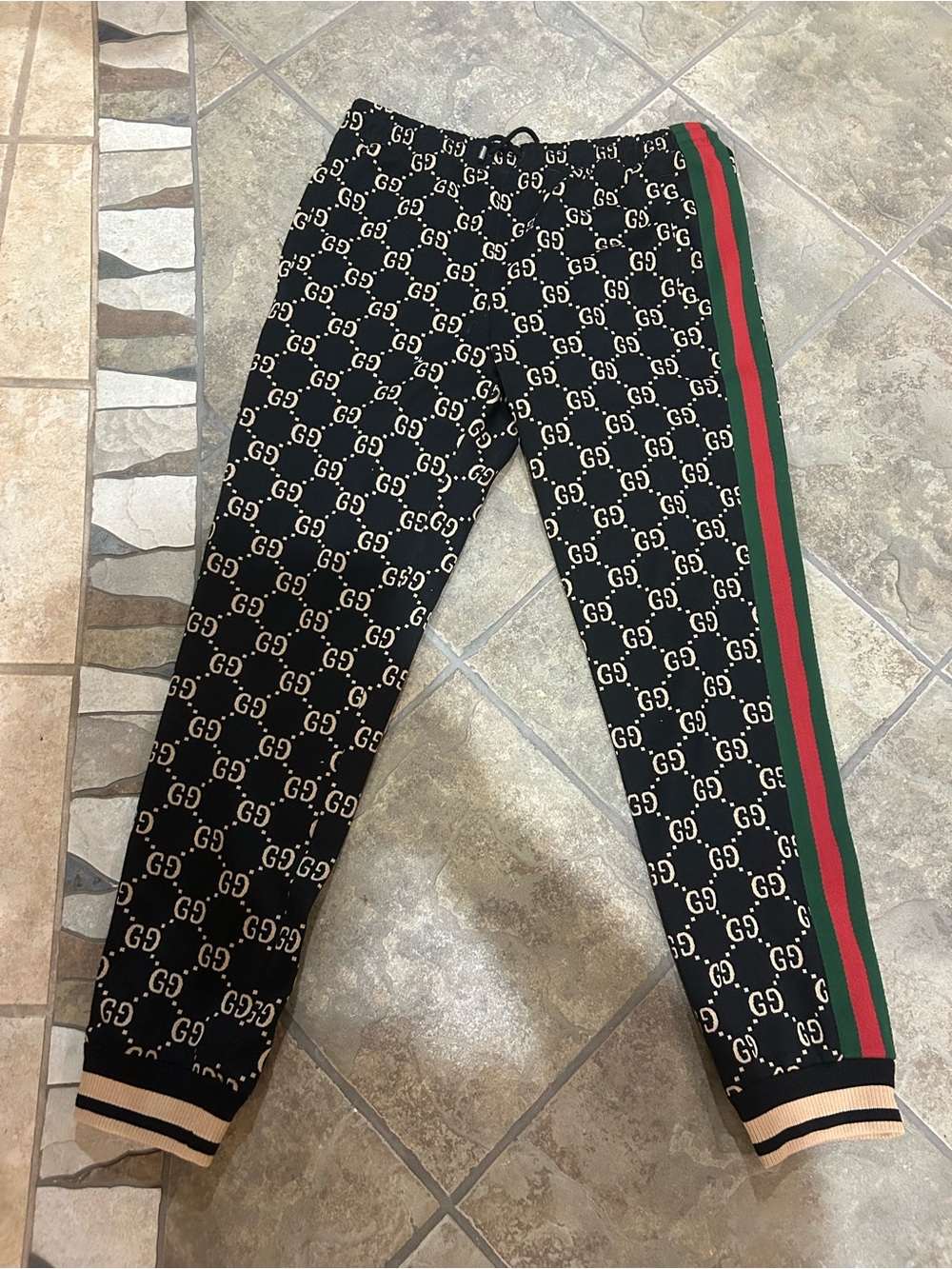 Men's Gucci GG jersey cotton jog pants, size XXL made in Italy